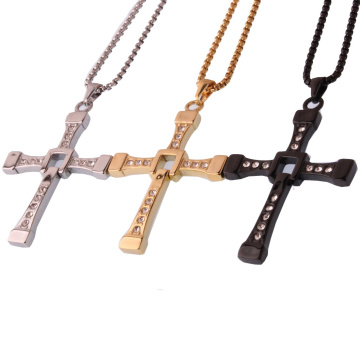 Stainless Steel Jewelry The Fast And The Furious 7 Charms Cross Pendants Necklace